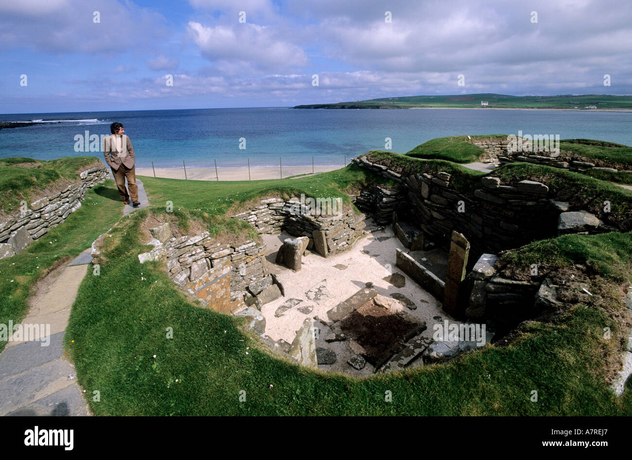United Kingdom, Scotland, Orkney Islands, ruins of Skara Brae prehistoric village Stock Photo