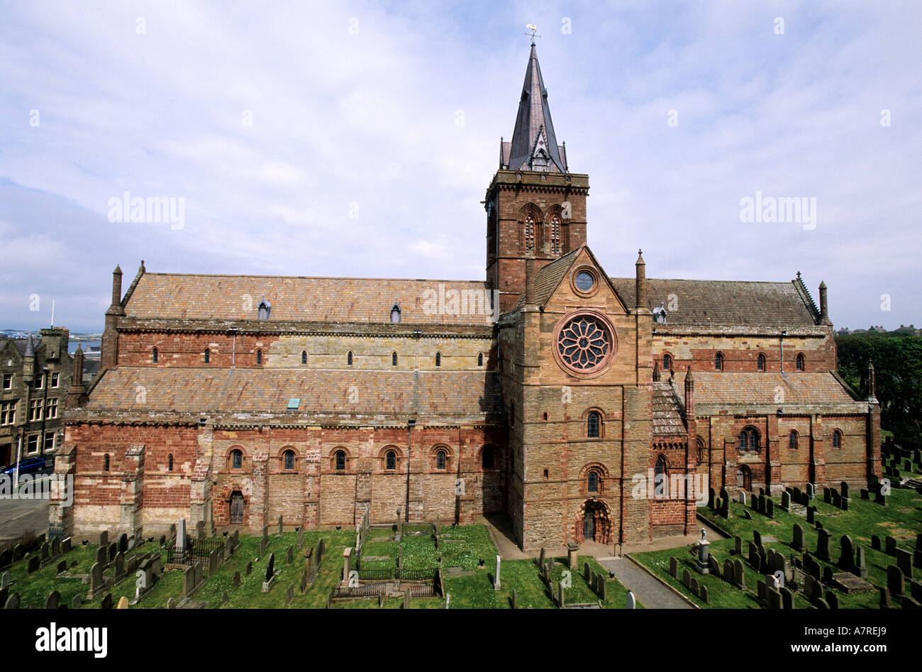 United Kingdom, Scotland, Orkney Islands, Mainland, town of Kirkwall, Saint-Magnus cathedral Stock Photo