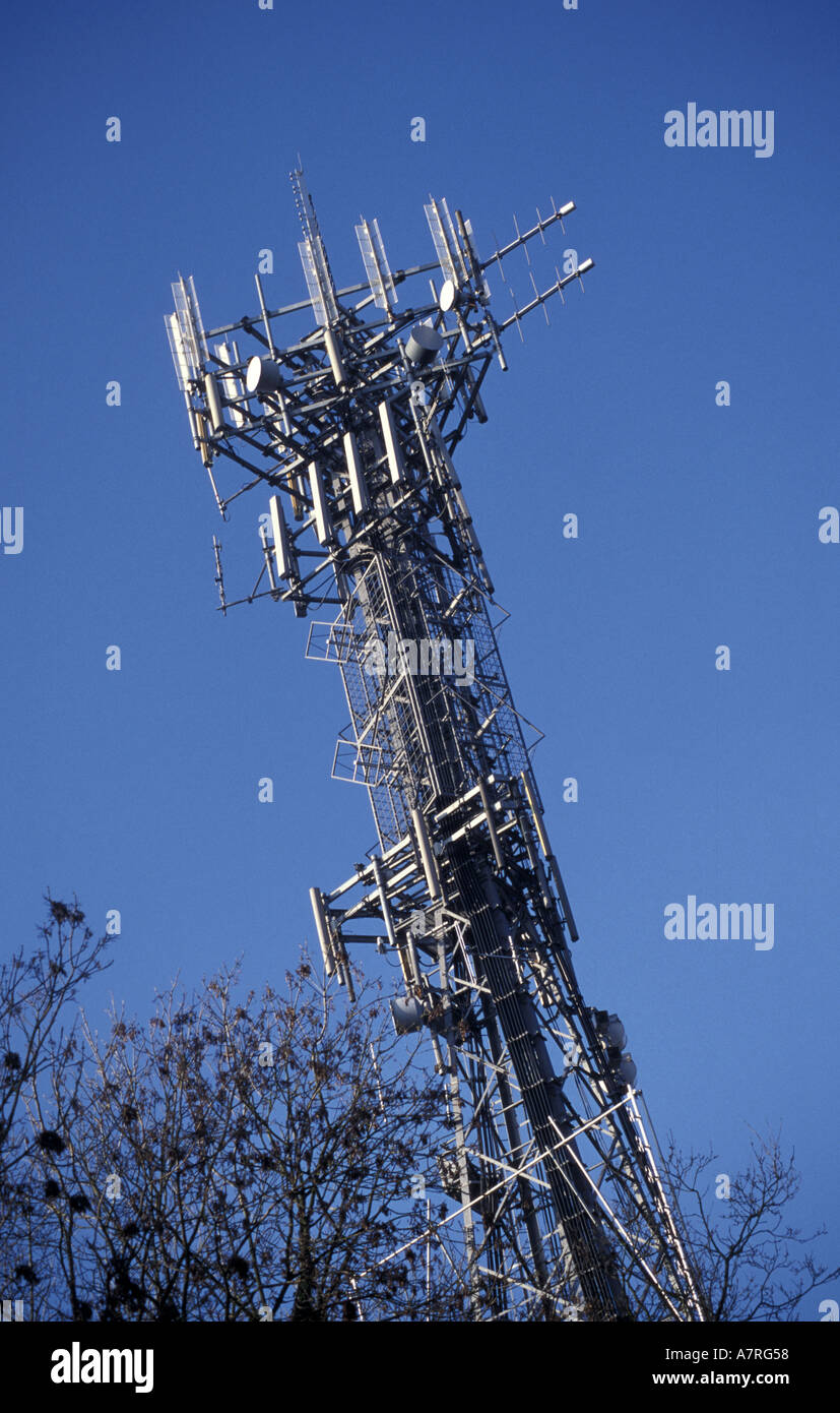 Mobile phone mast in the Cotswolds Gloucestershire England Stock Photo