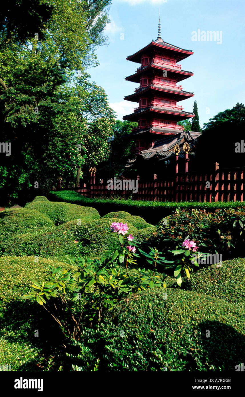 Belgium, Brussels, the Japanese Tower in the Royal Laeken park Stock