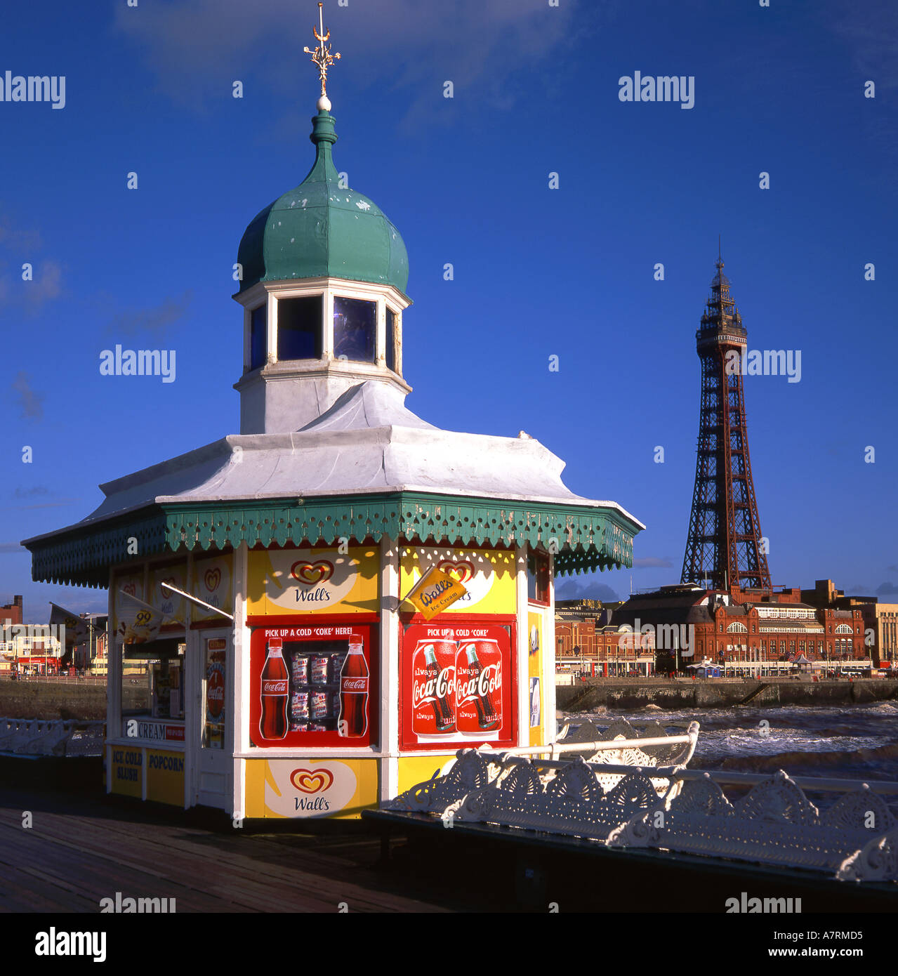 The North Pier and Blackpool Tower North Shore Blackpool Lancashire England UK Stock Photo