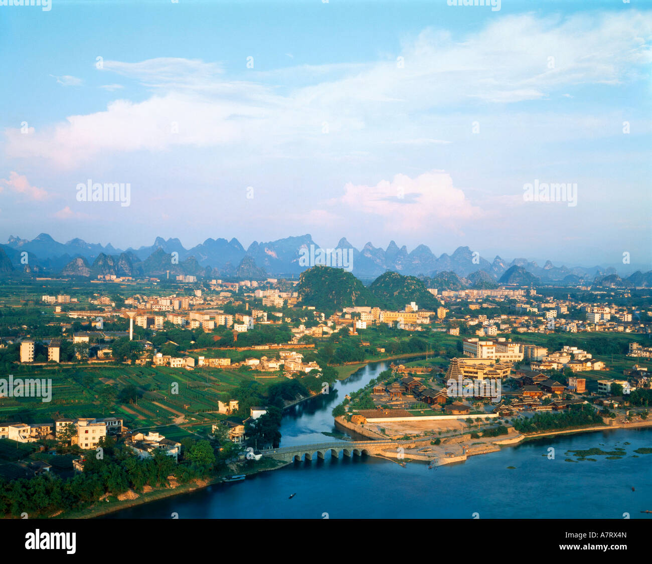 Aerial view of city, China Stock Photo