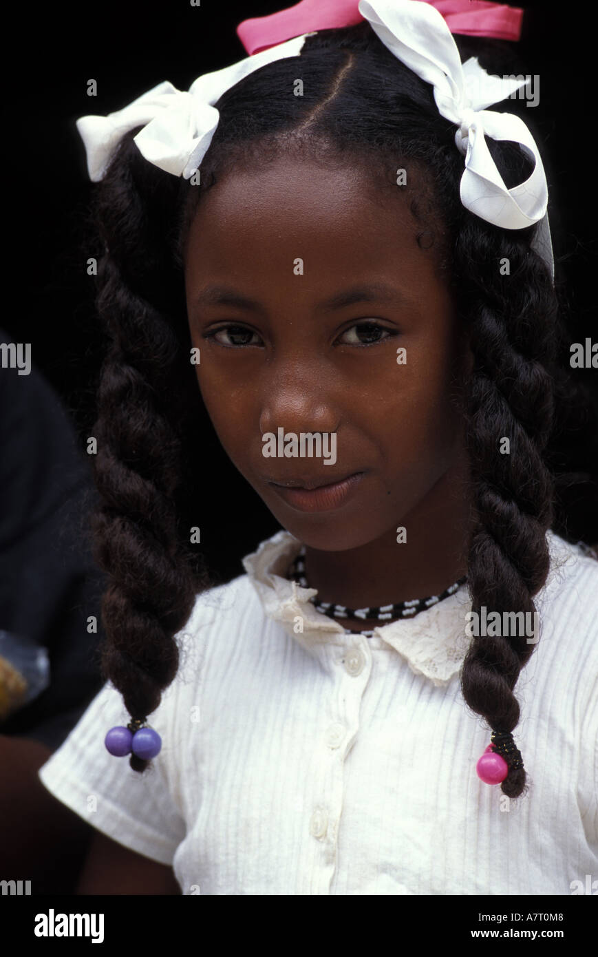 Dominican Republic, young girl in Las Terrenas Stock Photo