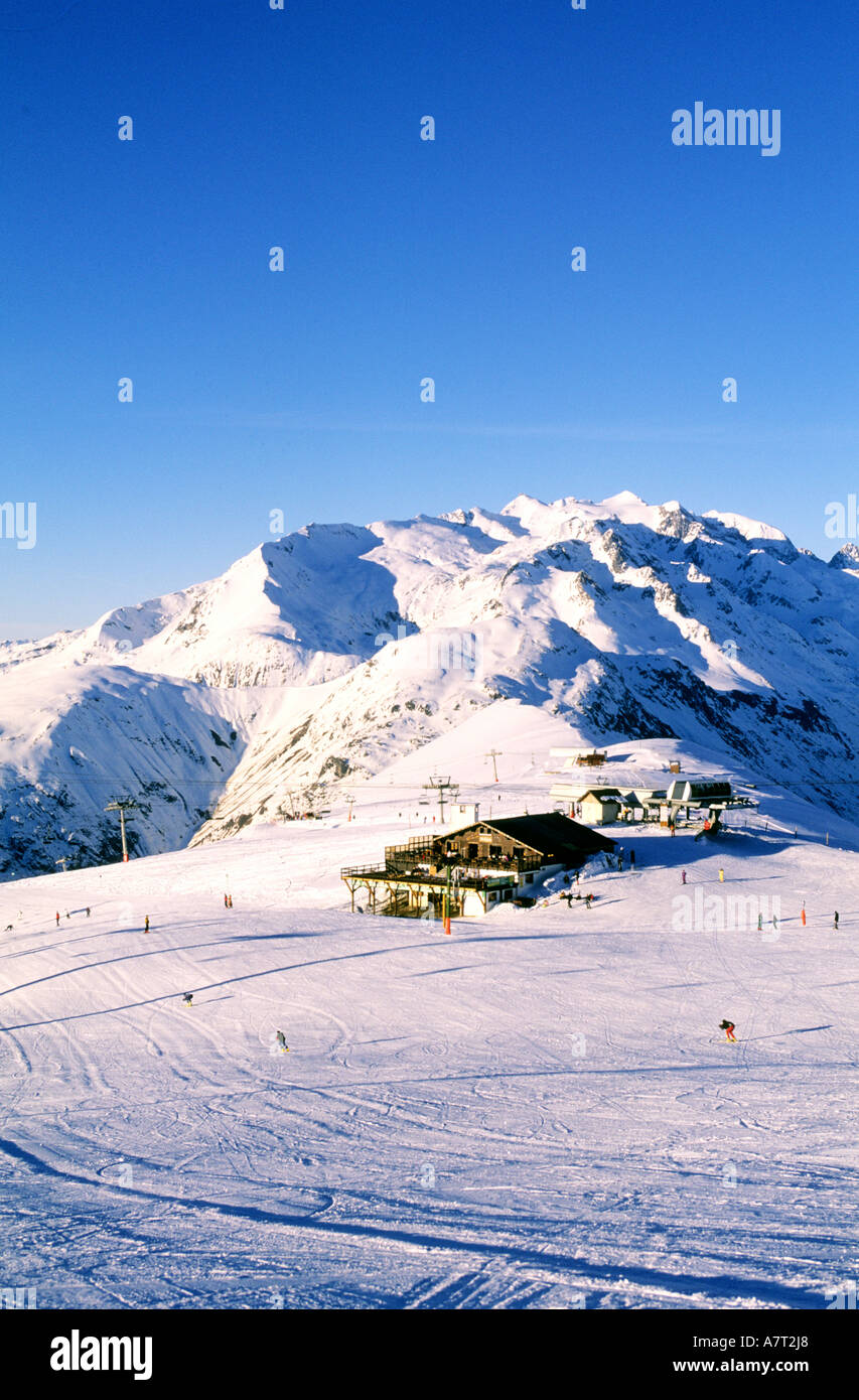 France, Isere, Gourses pass in Les Deux-Alpes ski resort Stock ...
