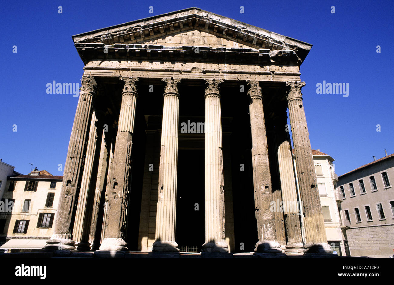 France, Isere, Vienne, 1st century BC temple of Augustus and Livia Stock Photo