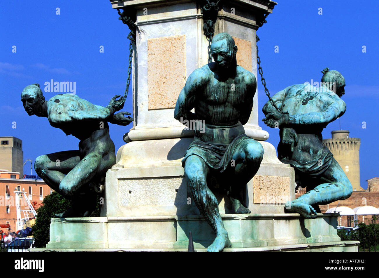 Italy, Tuscany, Livorno, the Four Moors Stock Photo