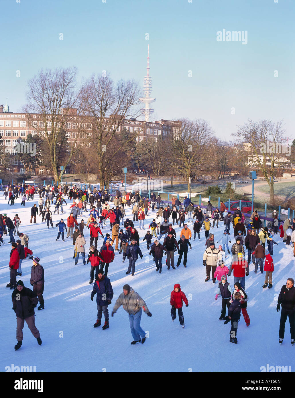 Group of tourists iceskating Germany Stock Photo Alamy