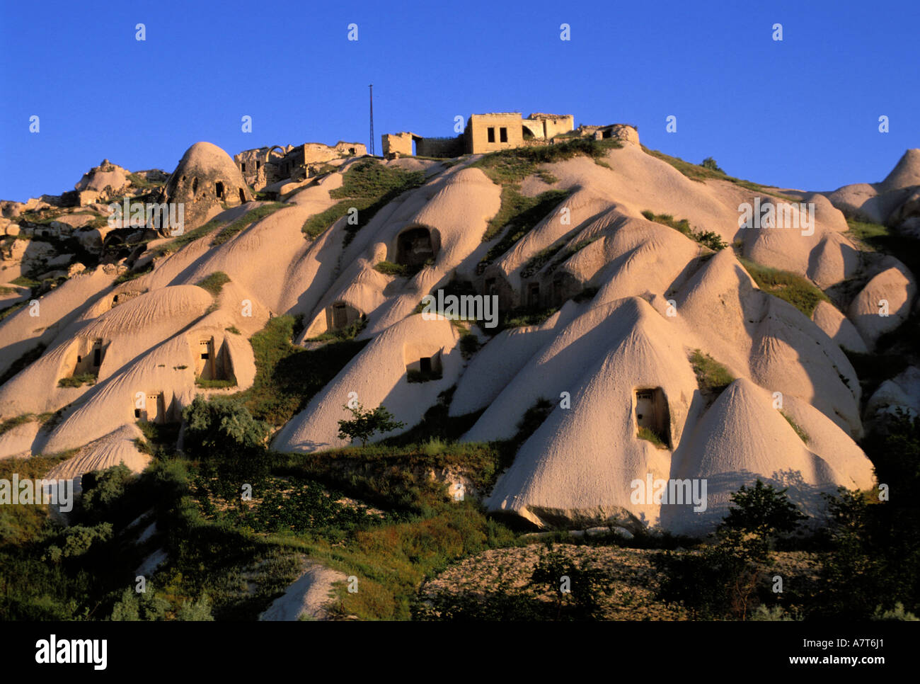 Turkey, the Cappadocia, troglodytic dwellings of Uchisar Stock Photo