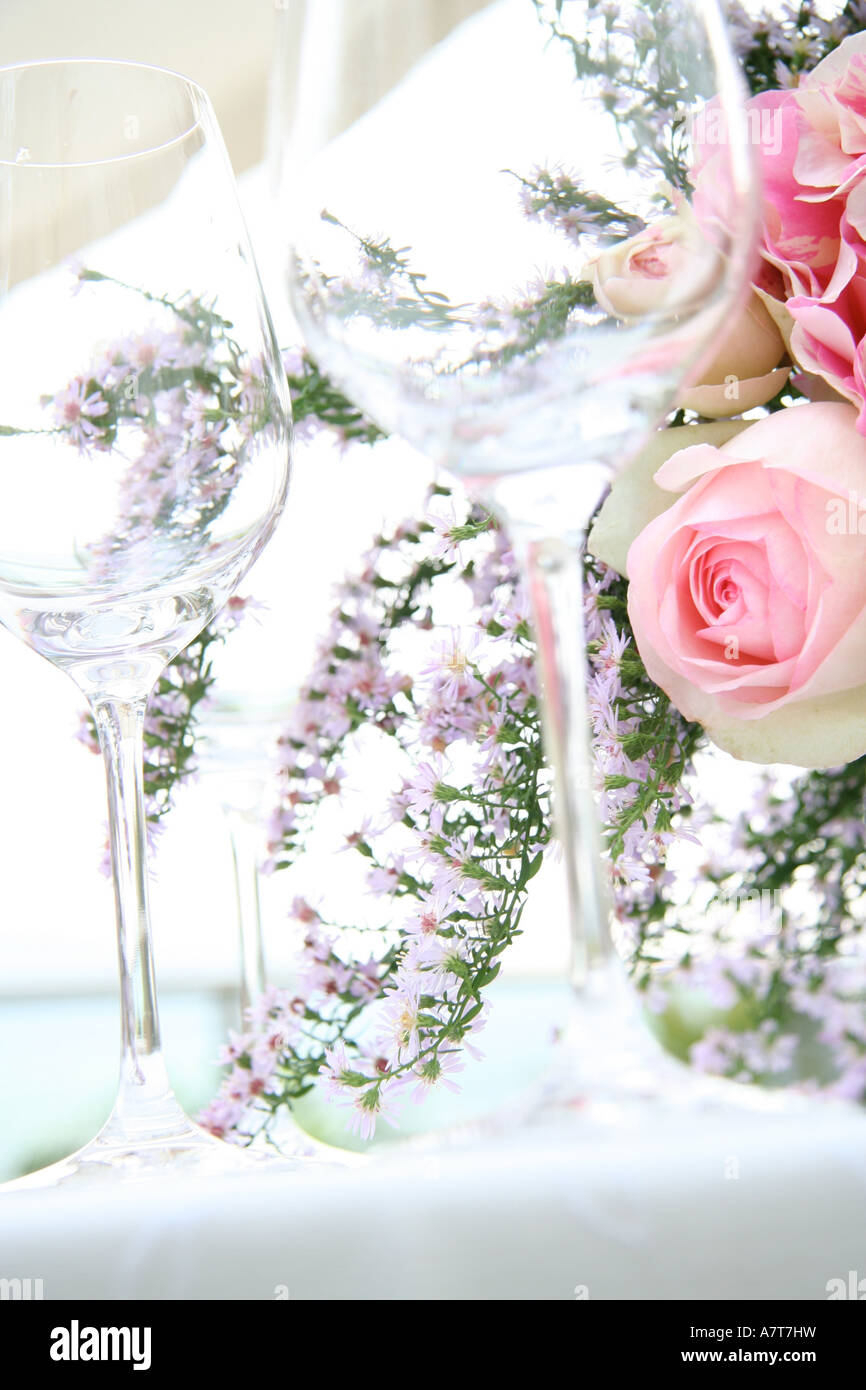 Closeup of stem glasses Stock Photo Alamy