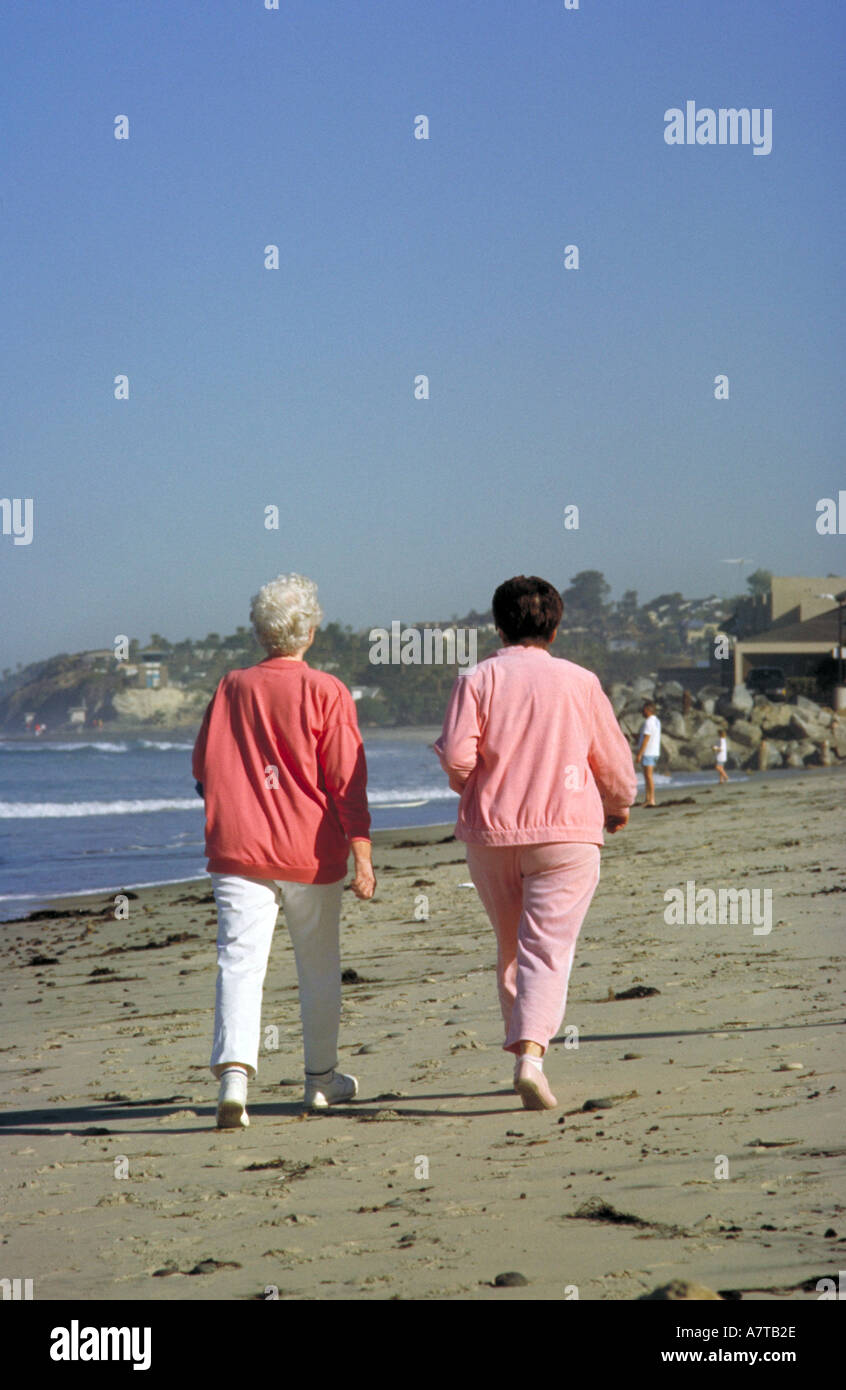 Senior women friends walking hi-res stock photography and images - Alamy
