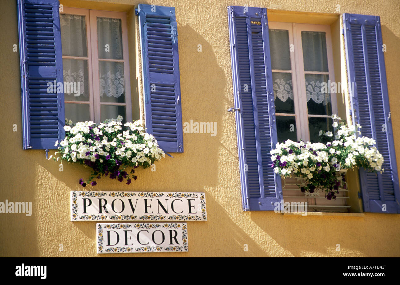 Window boxes Provence France Stock Photo Alamy