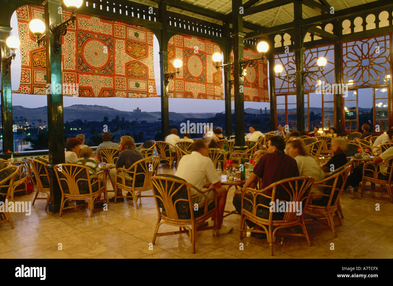 Interiors of restaurant Aswan Egypt Stock Photo
