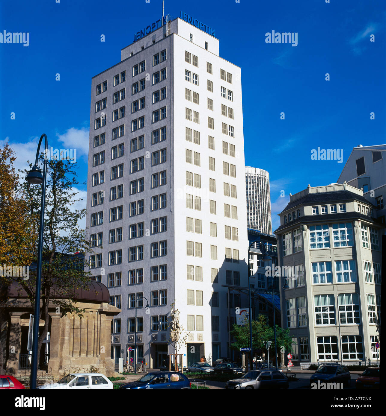 Buildings In City Jenoptik Carl Zeiss Platz Jena Thuringia Stock Photo Alamy