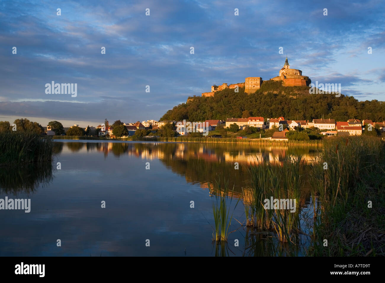 Castle on hill, Burgenland, Austria Stock Photo