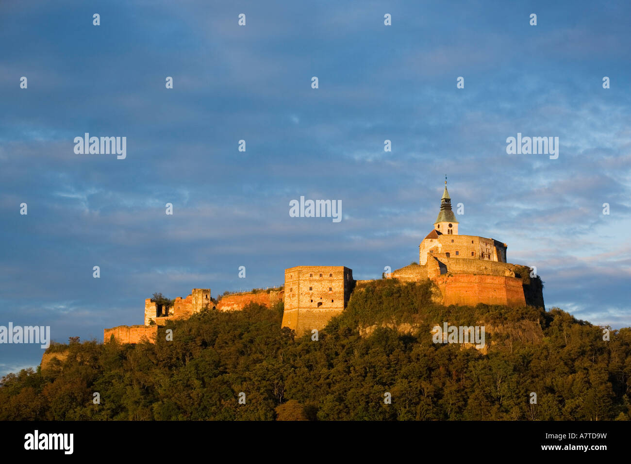 Castle on hill, Burgenland, Austria Stock Photo