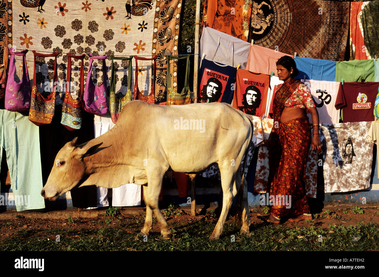 India, Goa State, Vagator, clothes shop Stock Photo Alamy