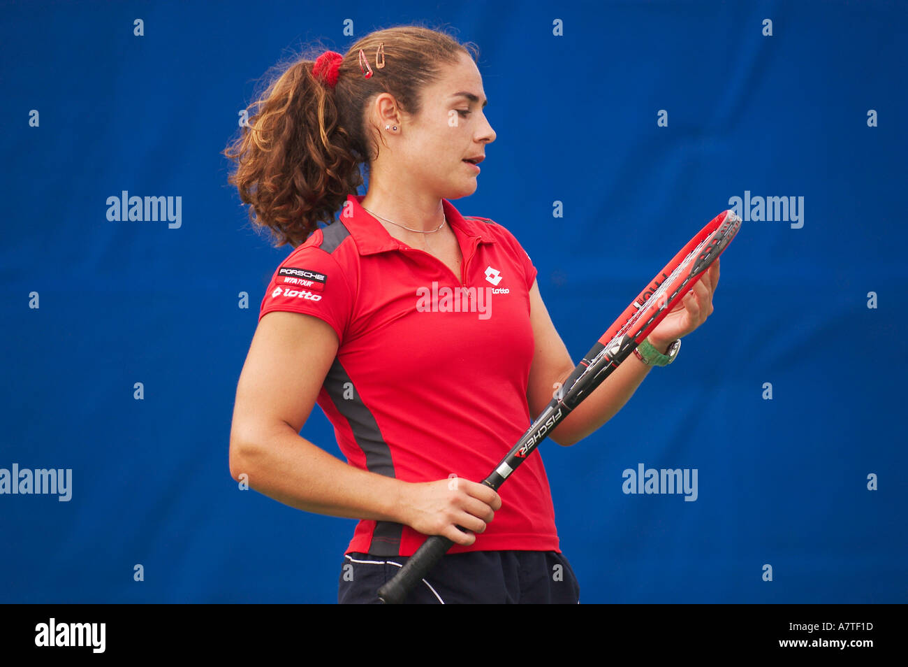 Spanish tennis professional Virginia Ruano Pascual plays at the 2004 Acura Classic tennis tournament Stock Photo