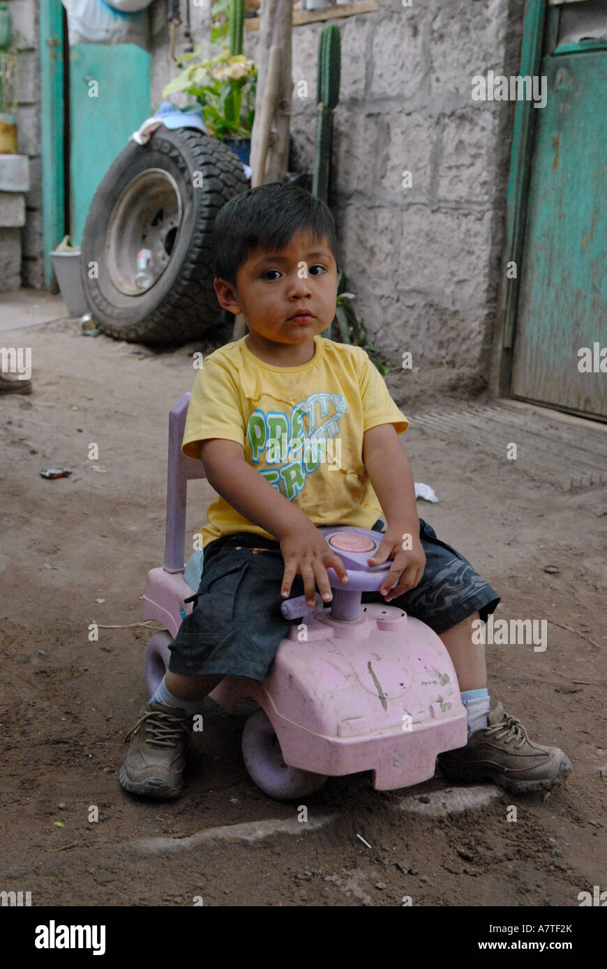 Child playing Atacama Chile Stock Photo