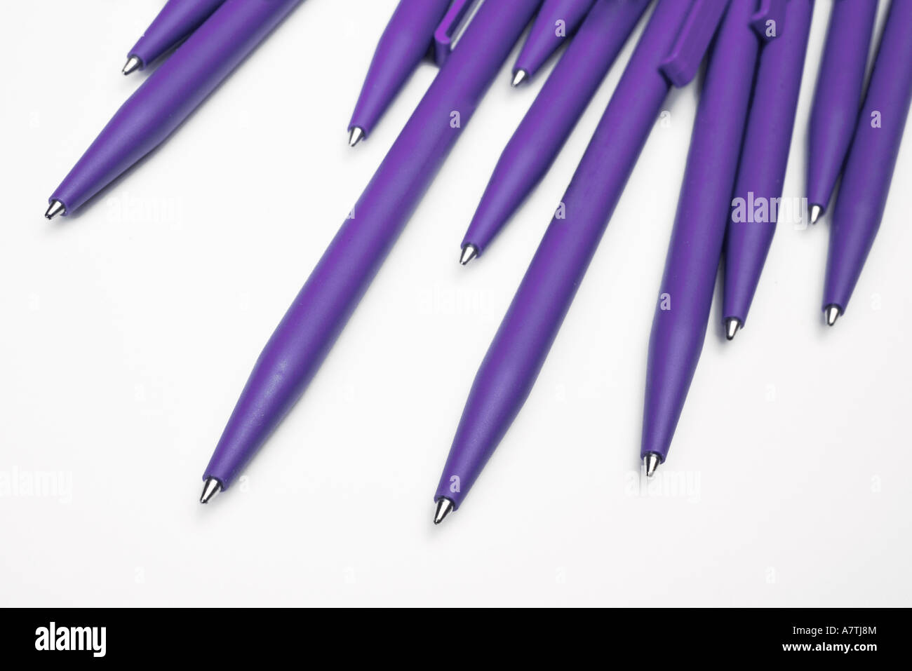 Closeup of ballpoint pens Stock Photo Alamy