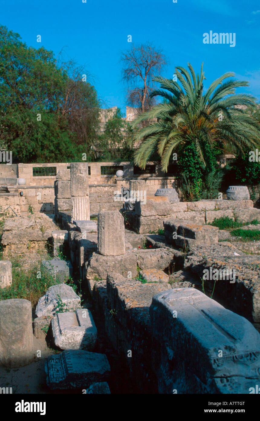 Old ruins of temple on landscape, Temple Of Aphrodite, Aphrodisias, Anatolia, Turkey Stock Photo