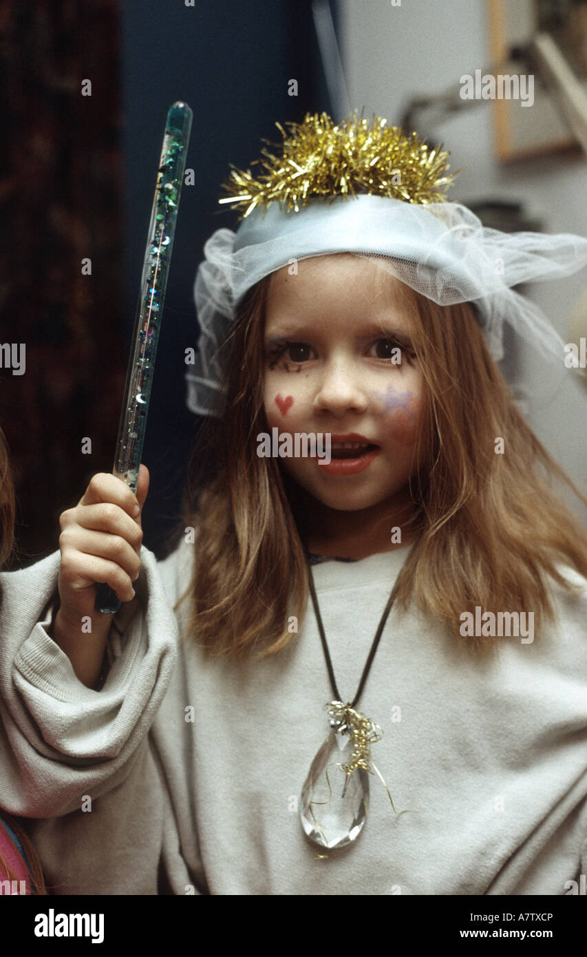 Little girl playing dressed up as a fairy princess Stock Photo - Alamy