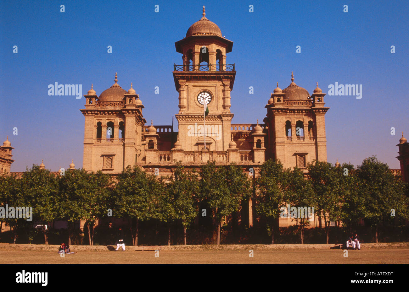 Clock tower on Islamic college building Peshawar Pakistan Stock Photo