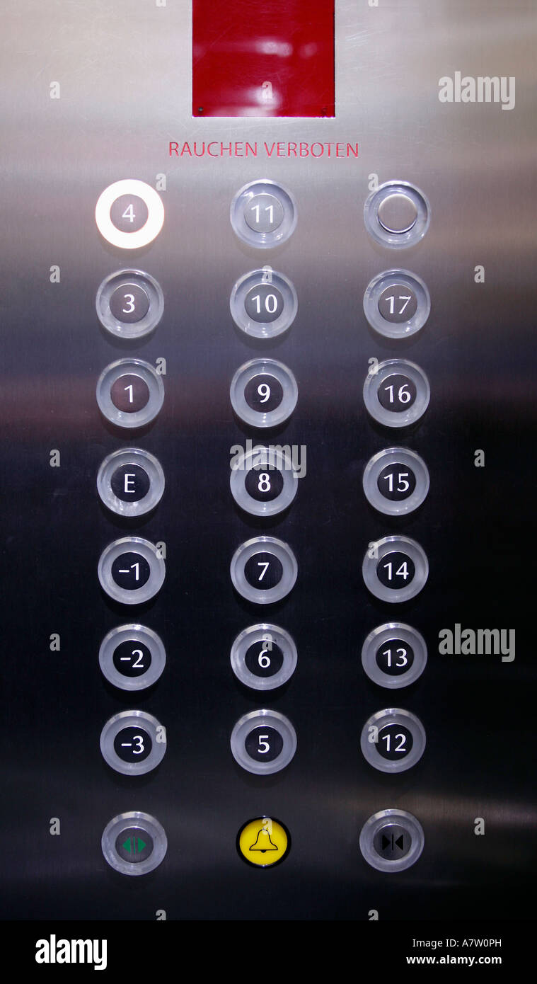 Elevator buttons up bright colors hi-res stock photography and images