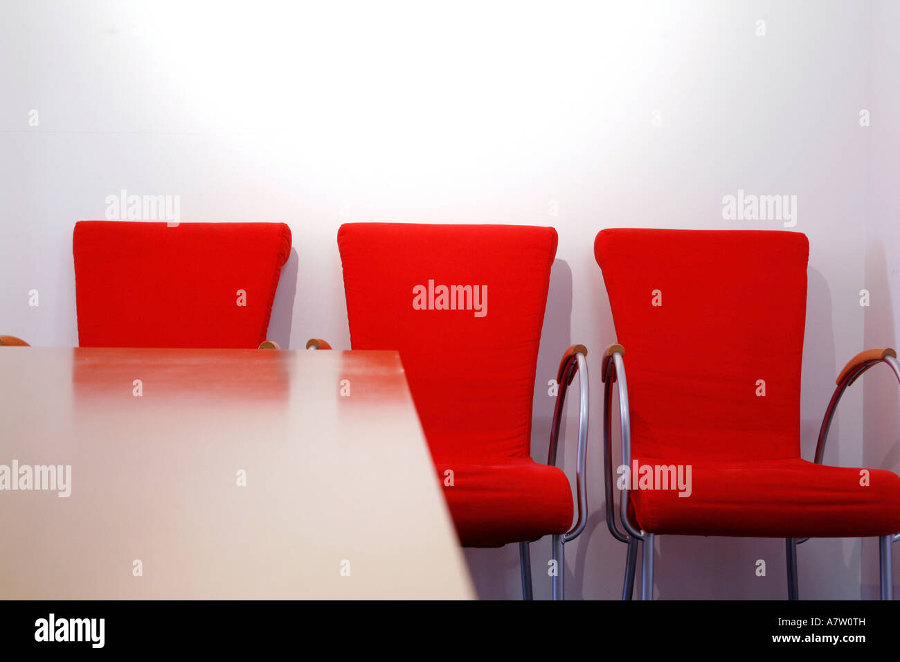 Empty chairs at table Stock Photo Alamy