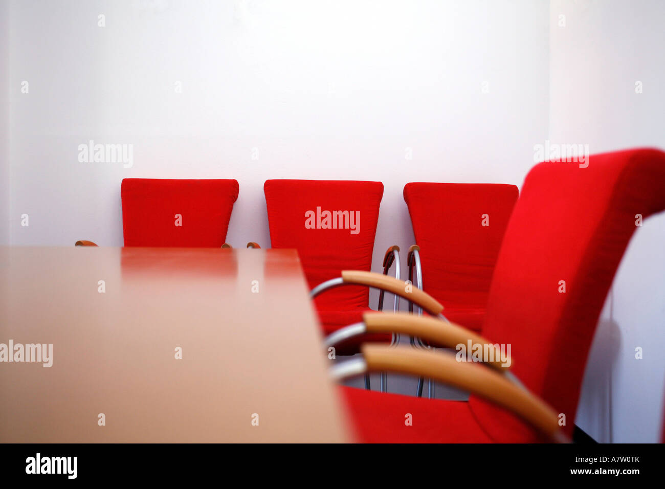 Empty chairs at table Stock Photo Alamy