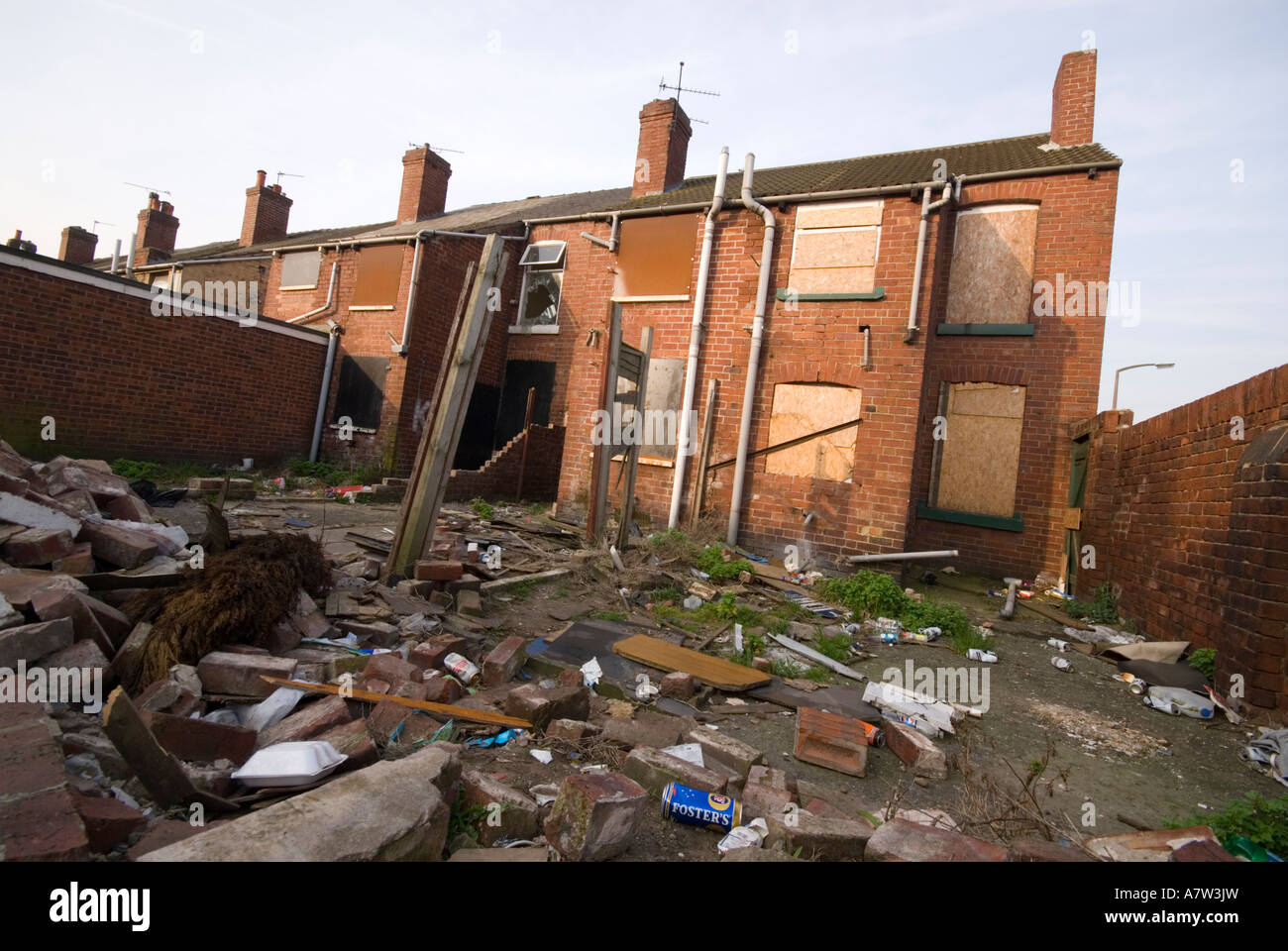 Derelict Houses Doncaster UK Stock Photo Alamy