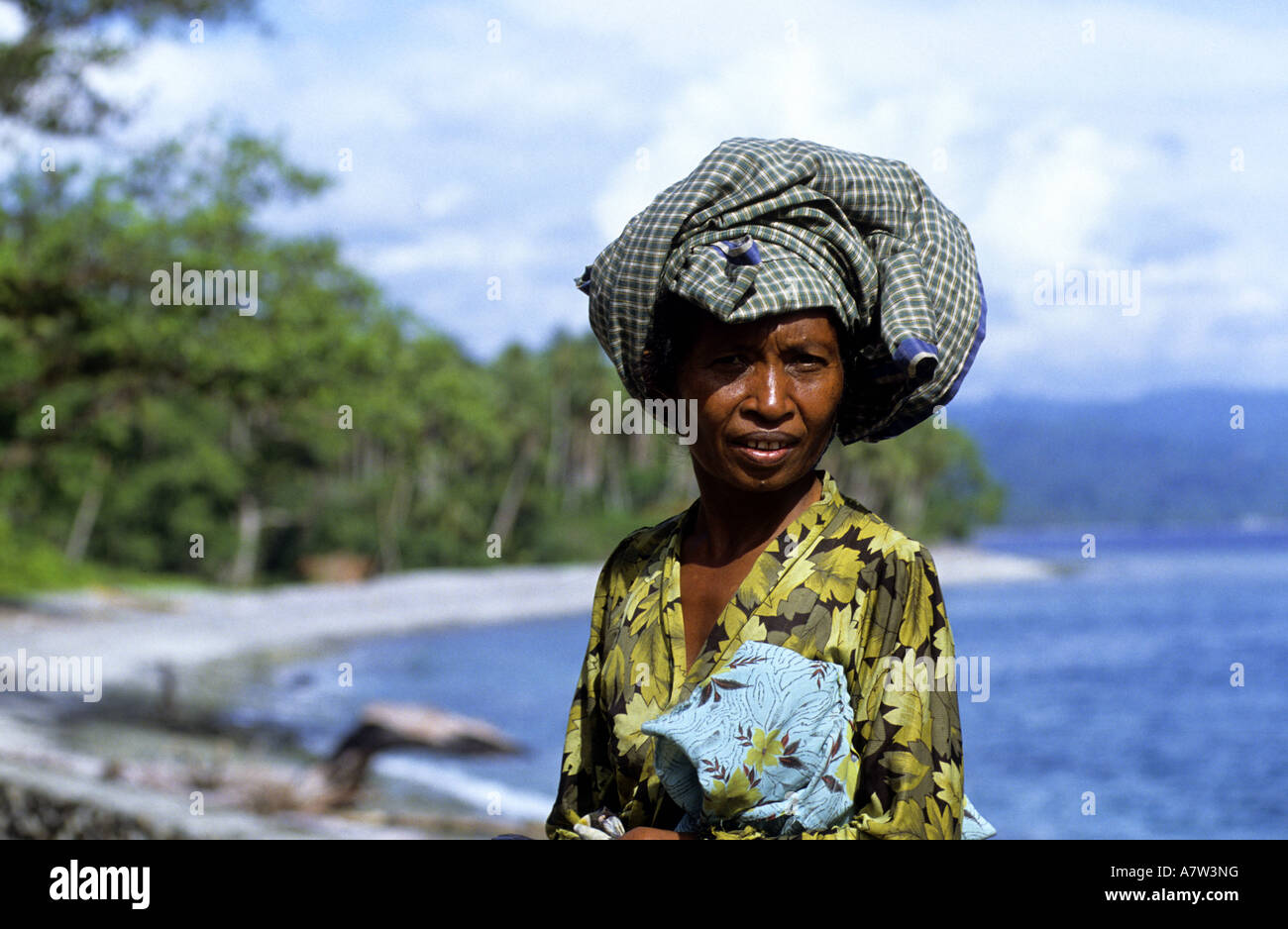 Woman from Ceram island Amahai Moluccas island Indonesia Stock Photo