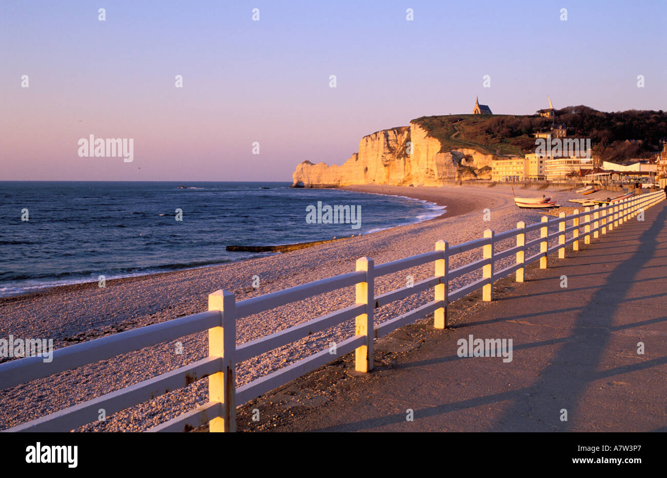 France, Seine Maritime, Etretat, beach and cliffs of Etretat Stock ...