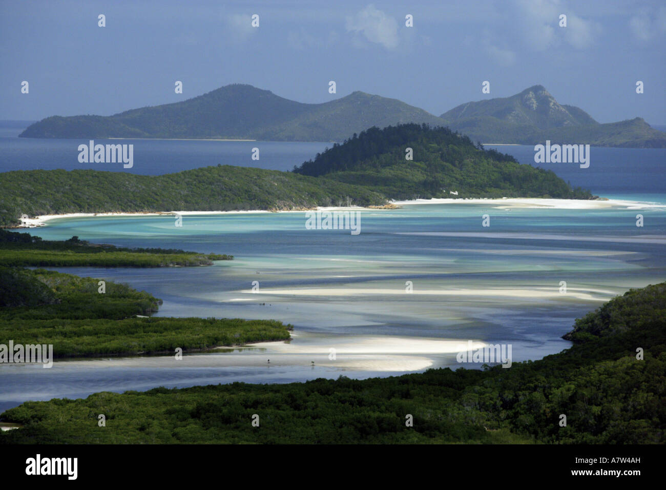 estuary at Whitehaven Beach, Australia Stock Photo