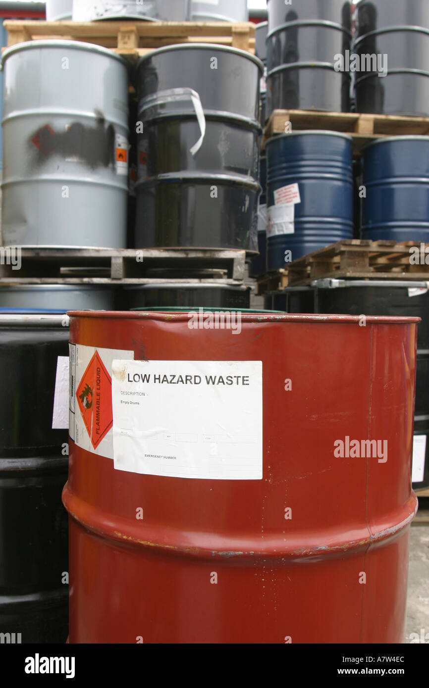 Toxic waste stored for disposal Stock Photo Alamy