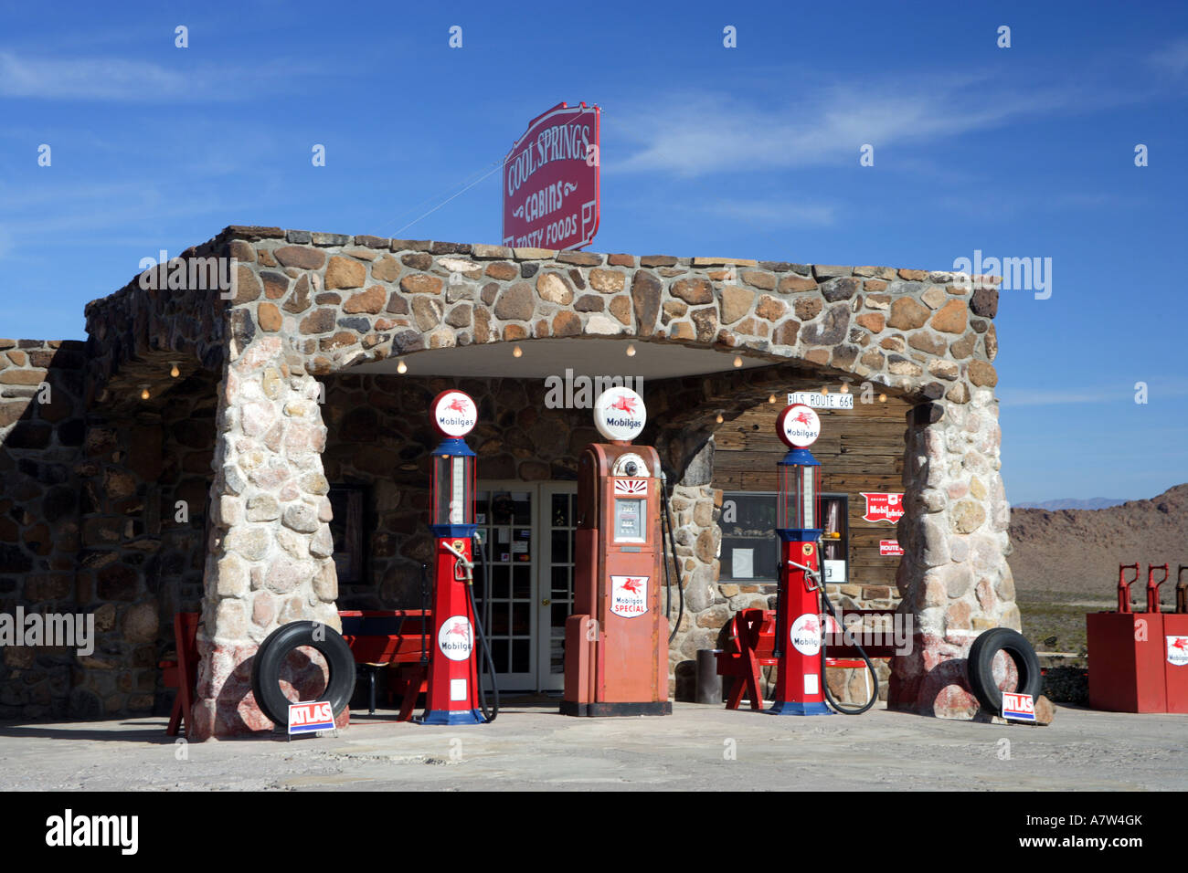 gas station in the Death Valley, USA, Nevada Stock Photo
