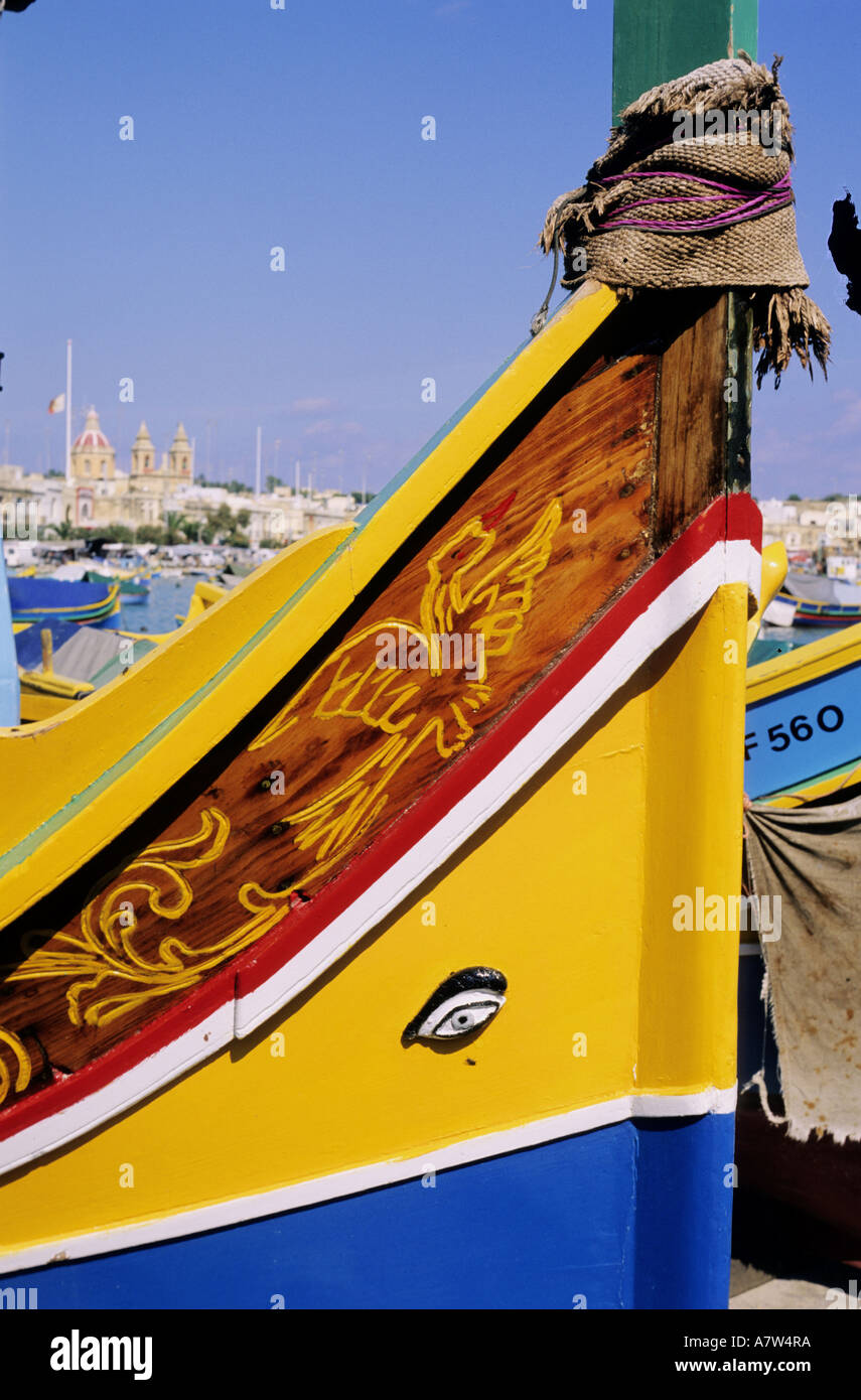 Malta, coloured boats of Marsaxlokk harbour Stock Photo - Alamy