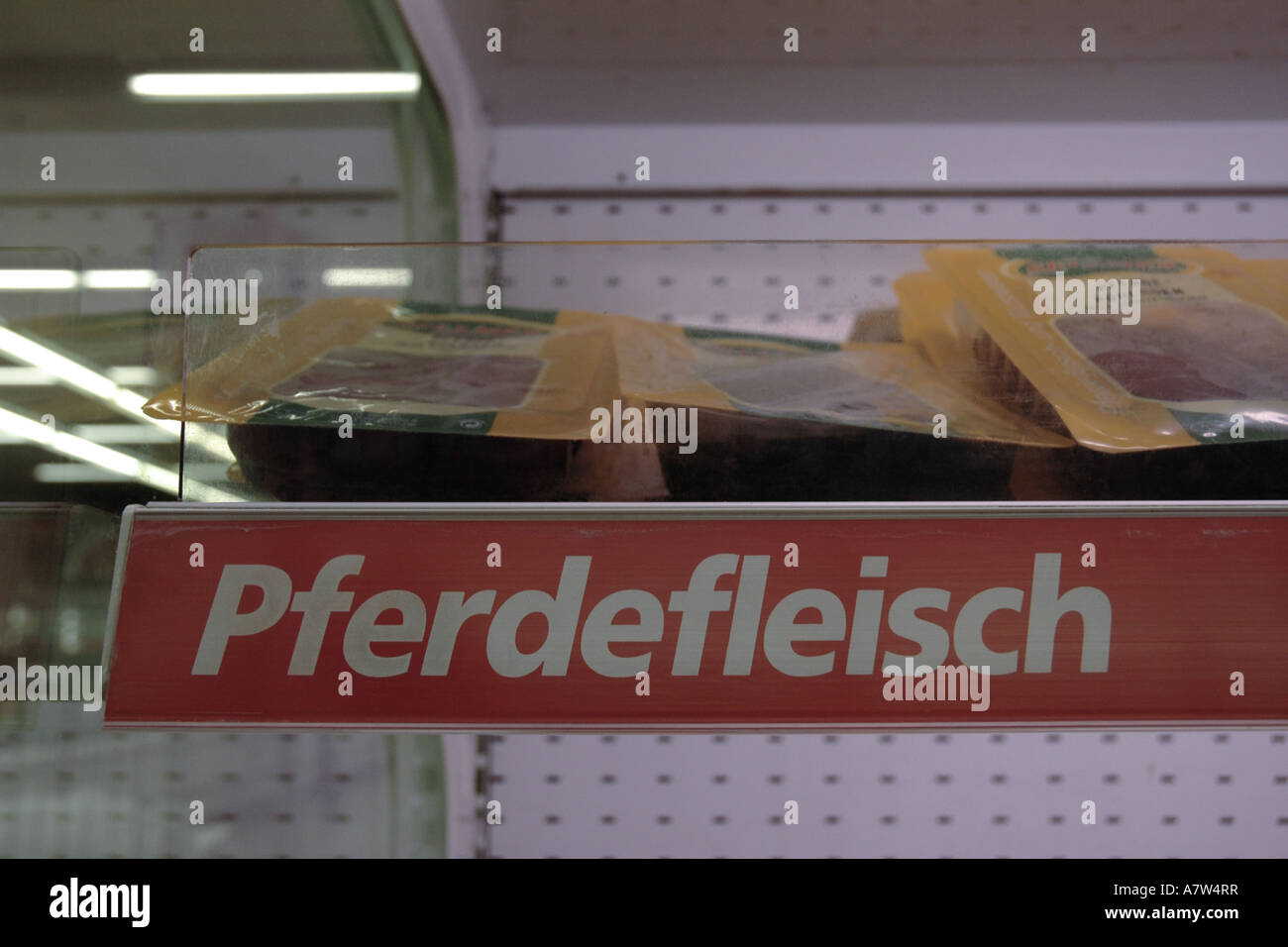 Selfservice counter with horse meat, Germany Stock Photo Alamy
