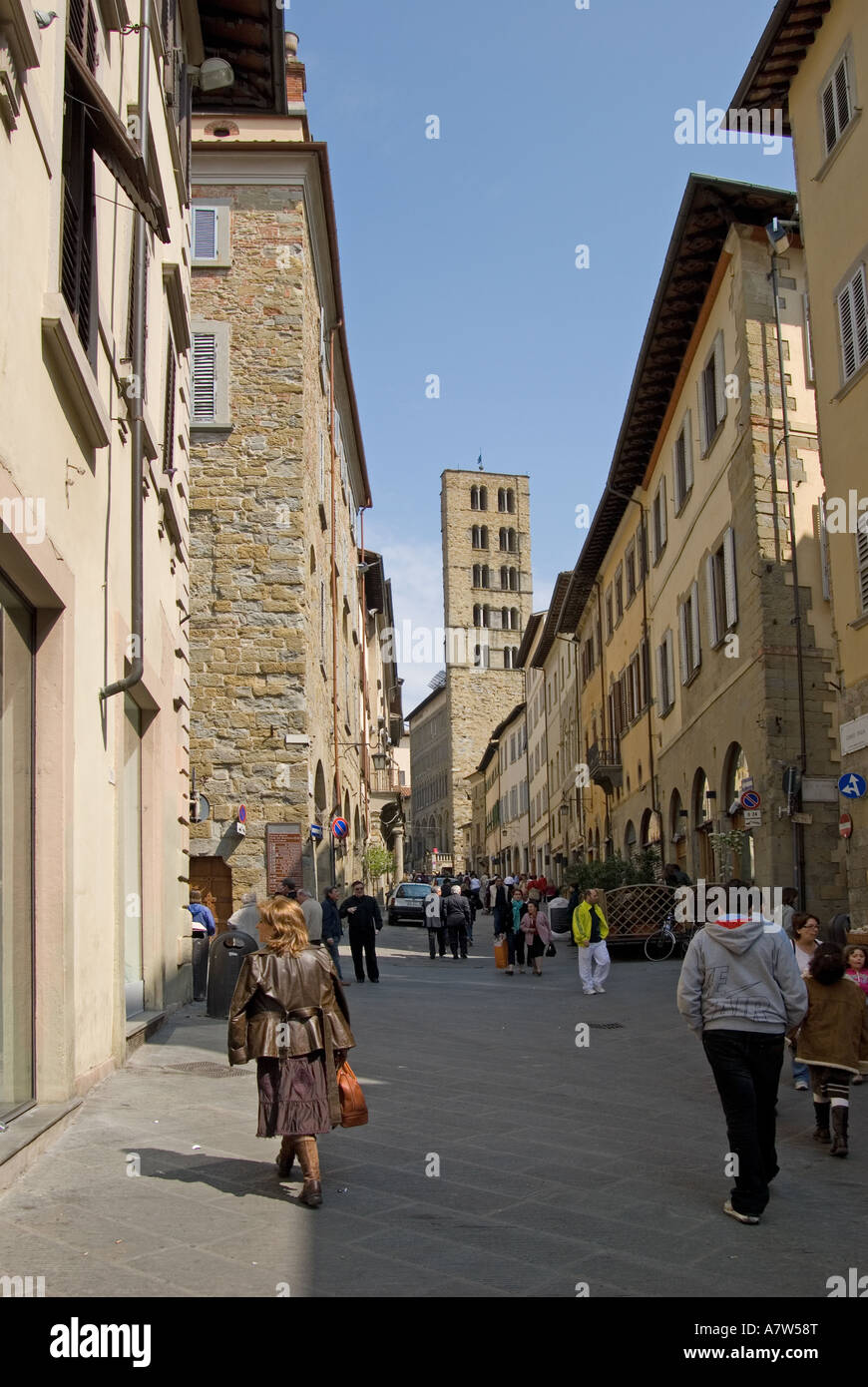 Arezzo, Tuscany, Italy. Corso Italia (street) Stock Photo