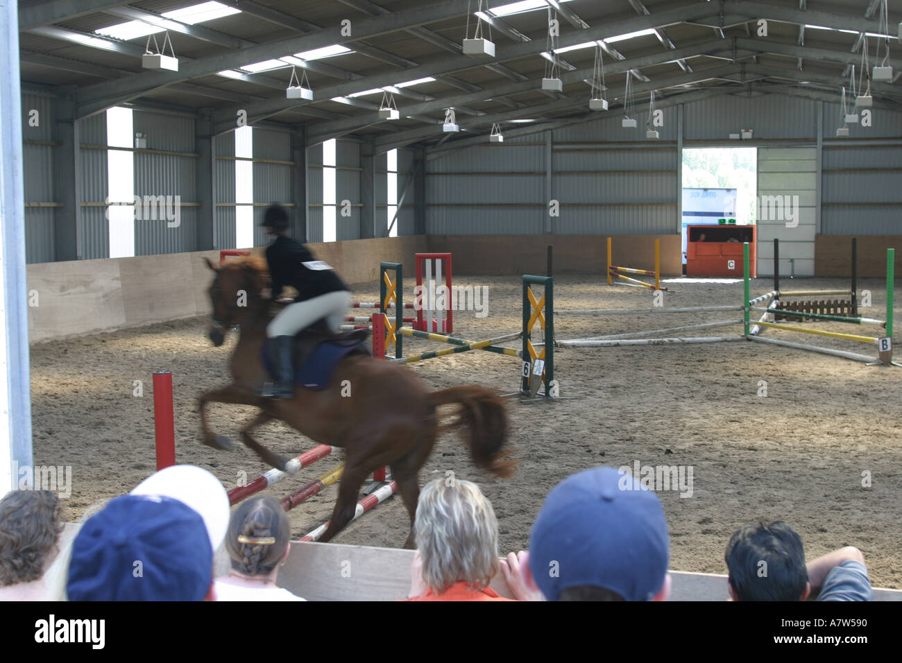 Indoor equestrian arena Cardiff South Glamorgan  Stock Photo