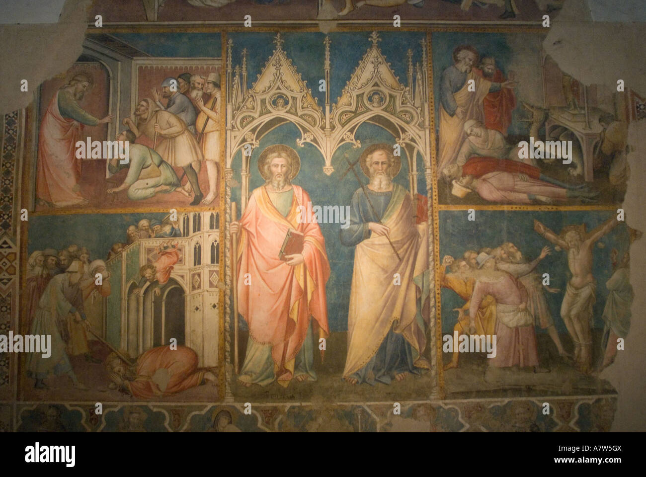 Arezzo, Tuscany, Italy. Chiesa di San Domenico (church) in Piazza San Domenico. Fresco inside Stock Photo