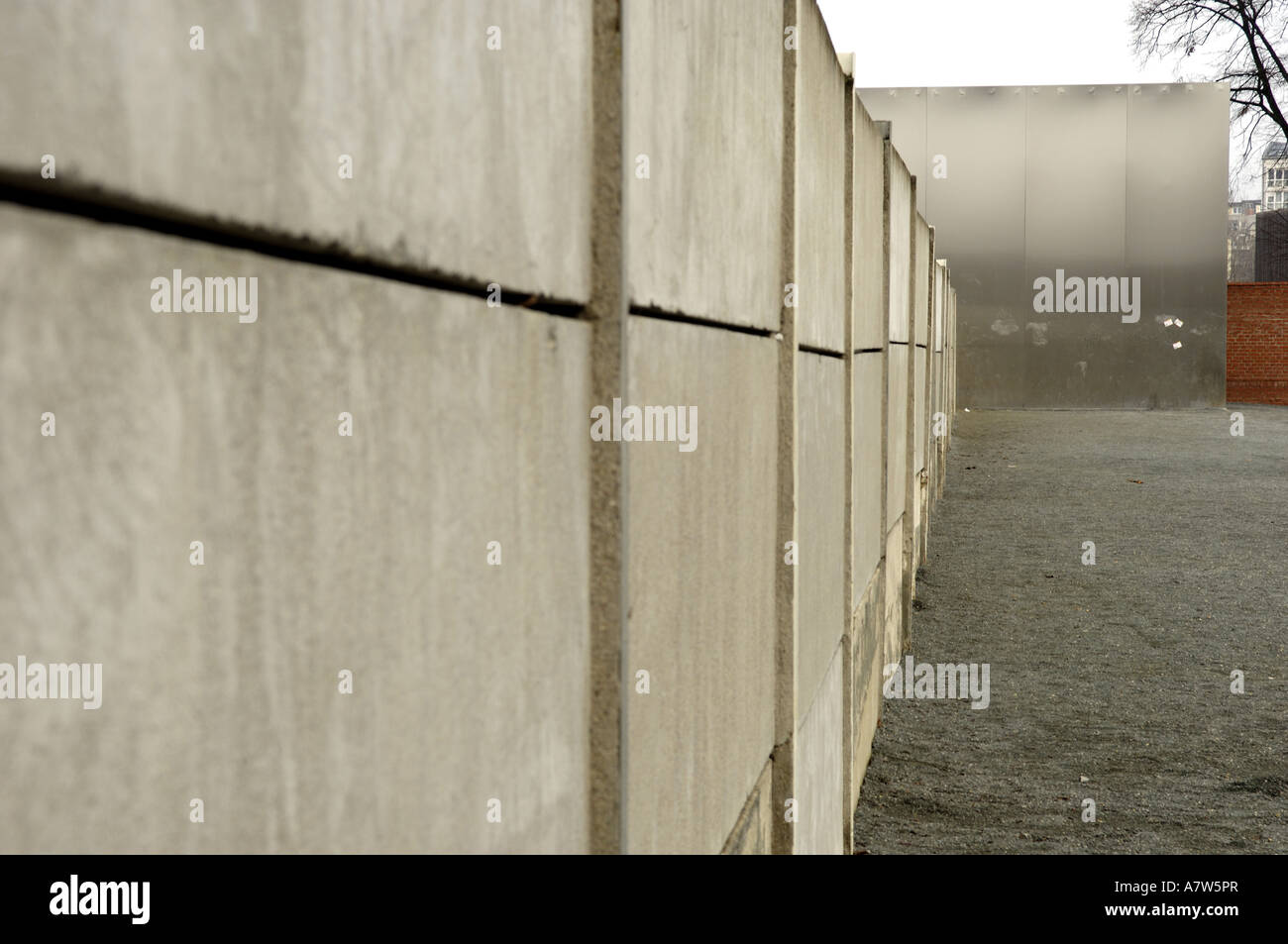 Memorial place Berlin Wall at Bernauer Strasse, Germany, Berlin Stock Photo