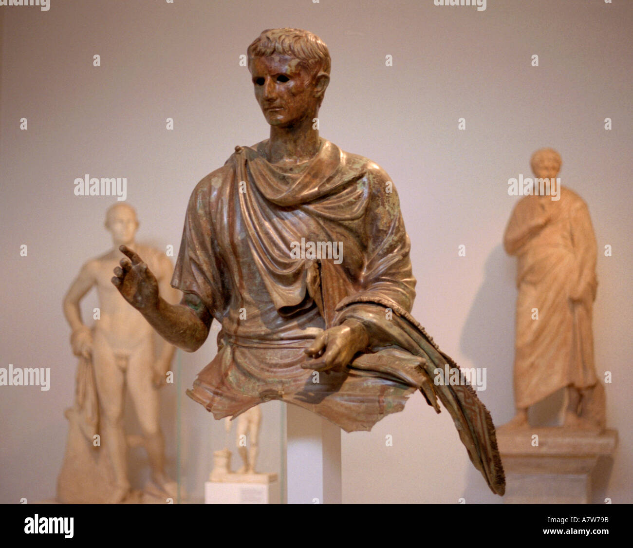 Bronze Equestrian Statue of Augustus National Archaeological Museum Athens Stock Photo