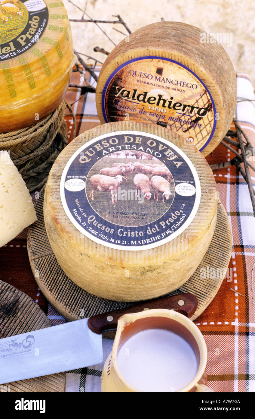 Spain, Castile la Mancha, Manchego cheese Stock Photo Alamy