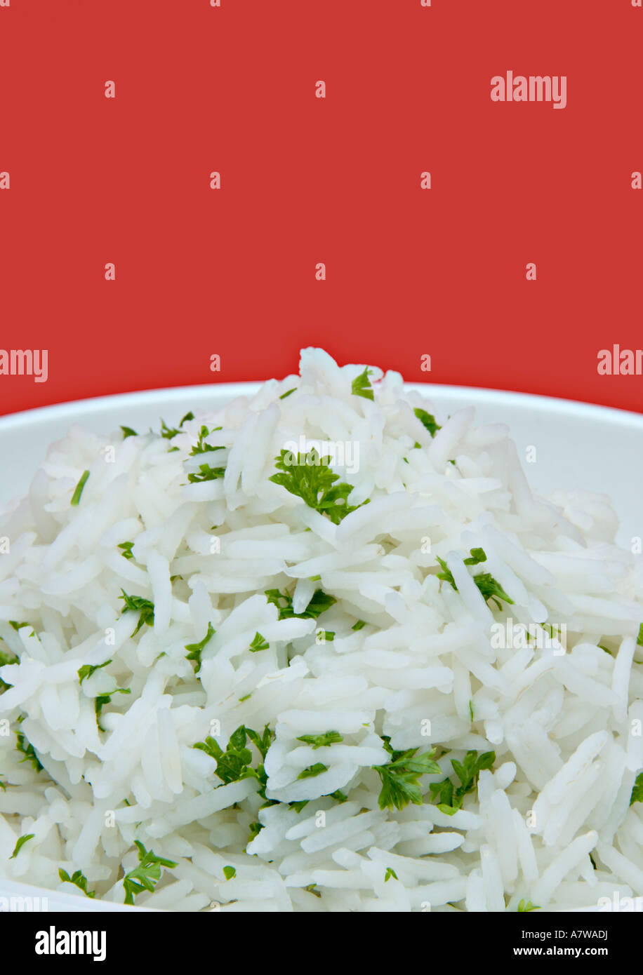 Fresh Cooked Rice Herbs and bowl of cooked rice hi-res stock photography and images - Alamy