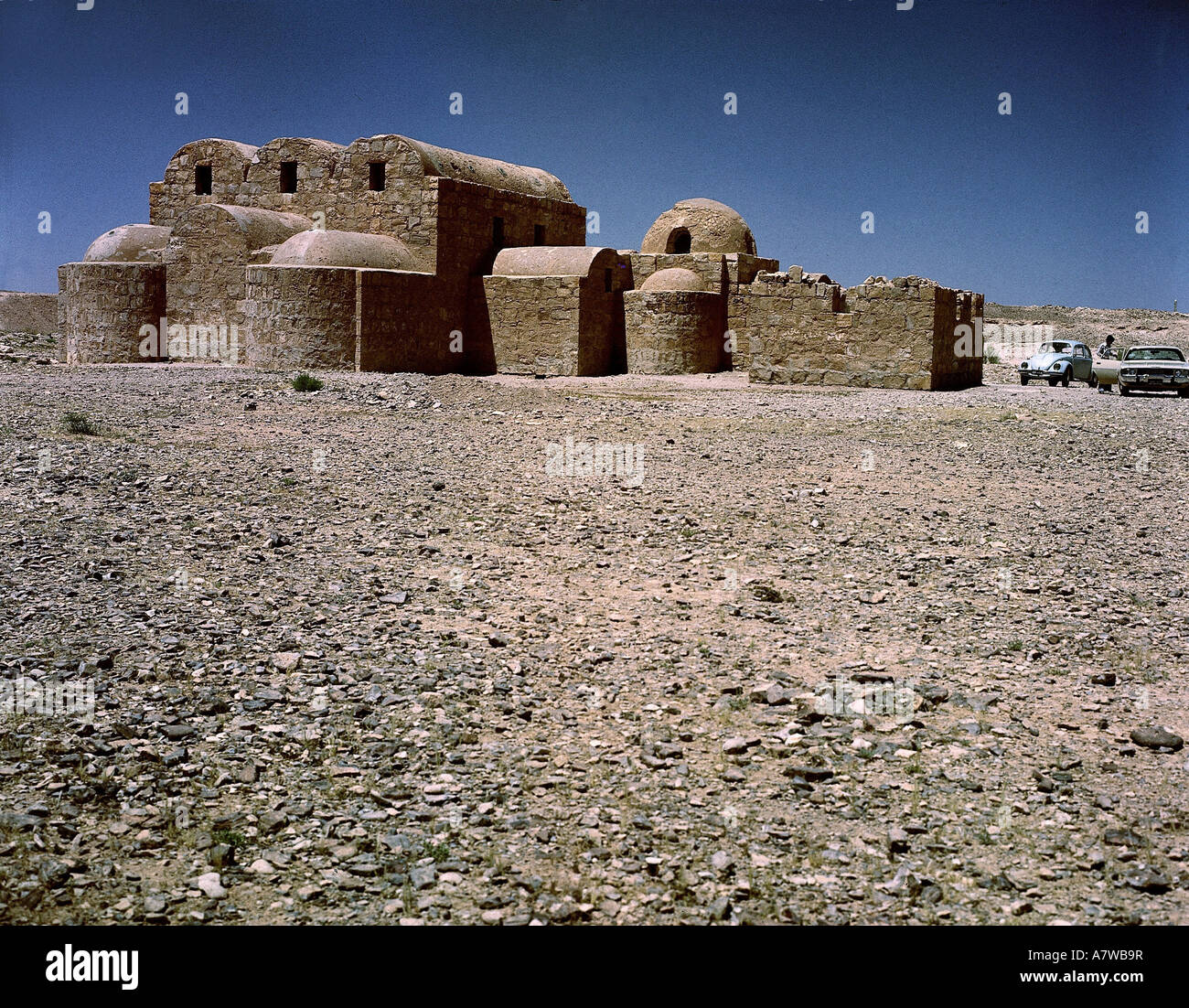 geography / travel, Jordan, 'Quasr Amra' Fortress, ruin,  hunting lodge, Walid I., 670 - 715, view omayyad, caliphate, caliph, UNESCO, World Heritage Site, quseir, Q seir, fort, castle, castles, Stock Photo