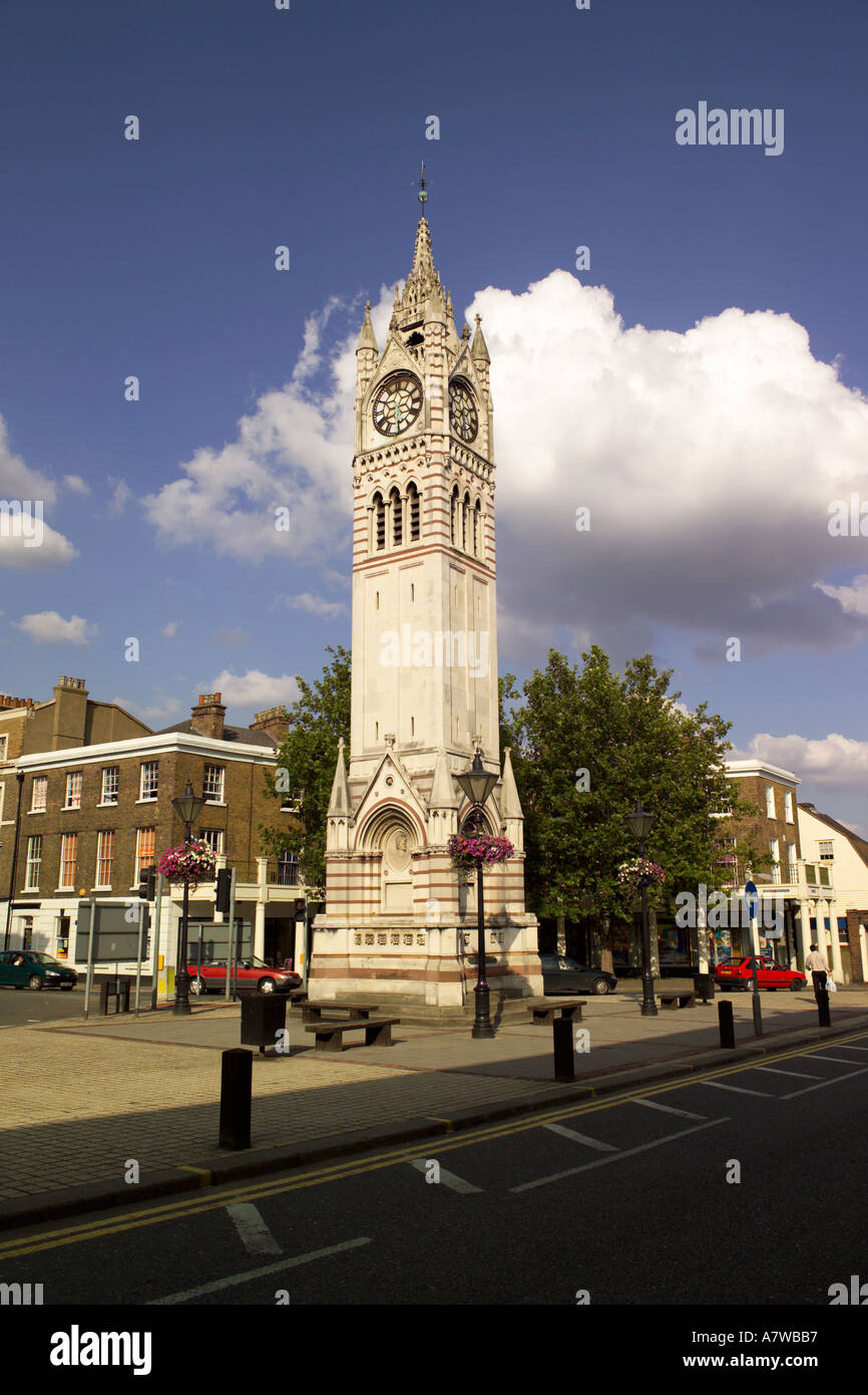 The clock tower in Gravesend 18 2m high built in 1887 to celebrtate Queen Victorias Golden Jubilee Stock Photo