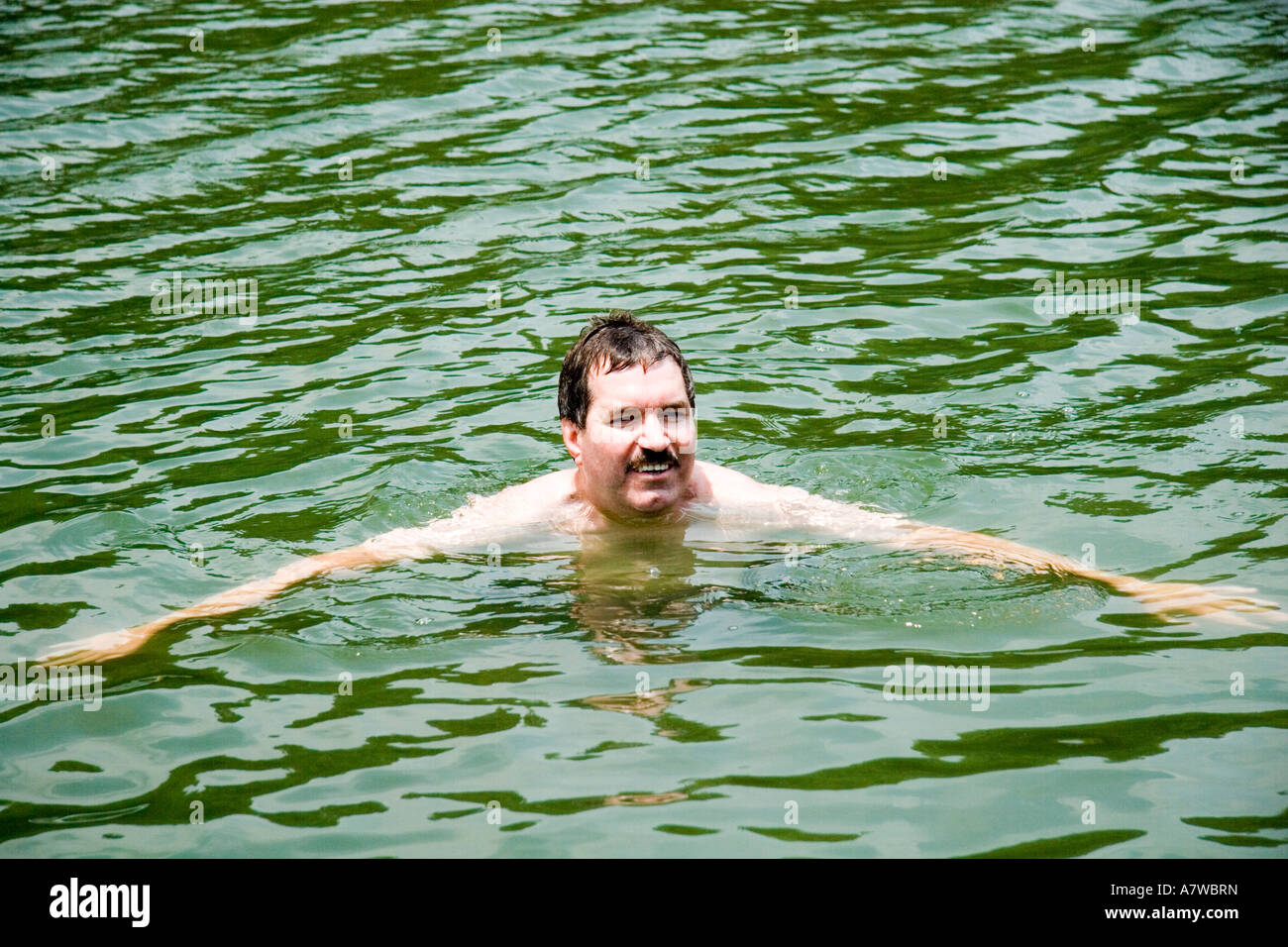 Man treading water Stock Photo Alamy