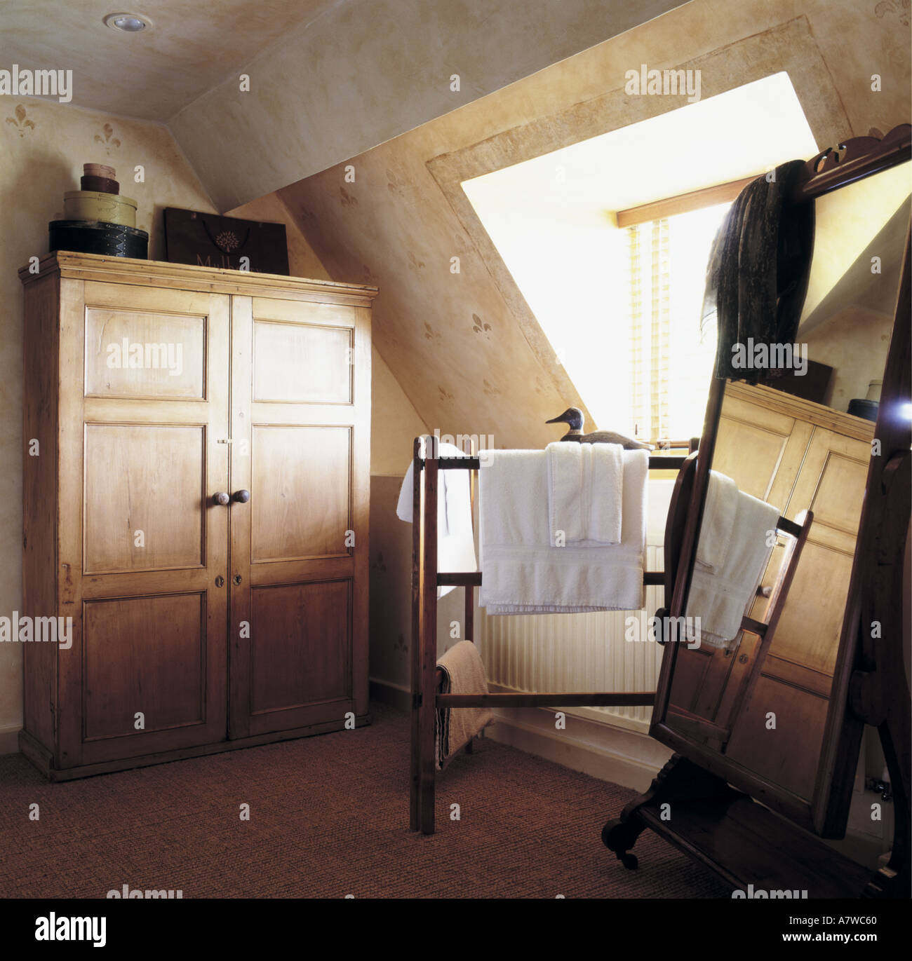 Full Length Mirror And Large Pine Cupboard In Converted