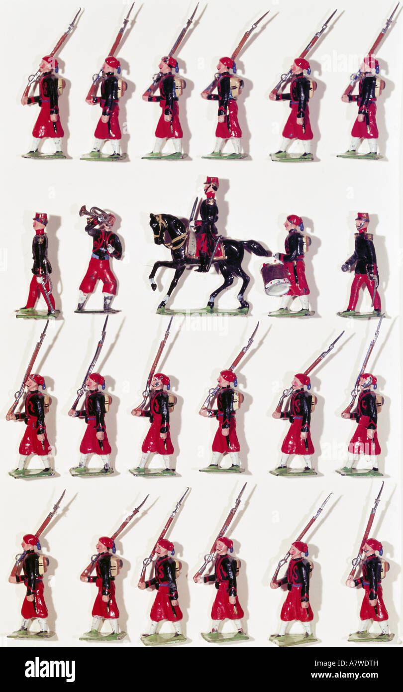 toys, tin soldiers, French Zouaves, figures by Georg Heyde, Dresden, circa 1900, Stock Photo