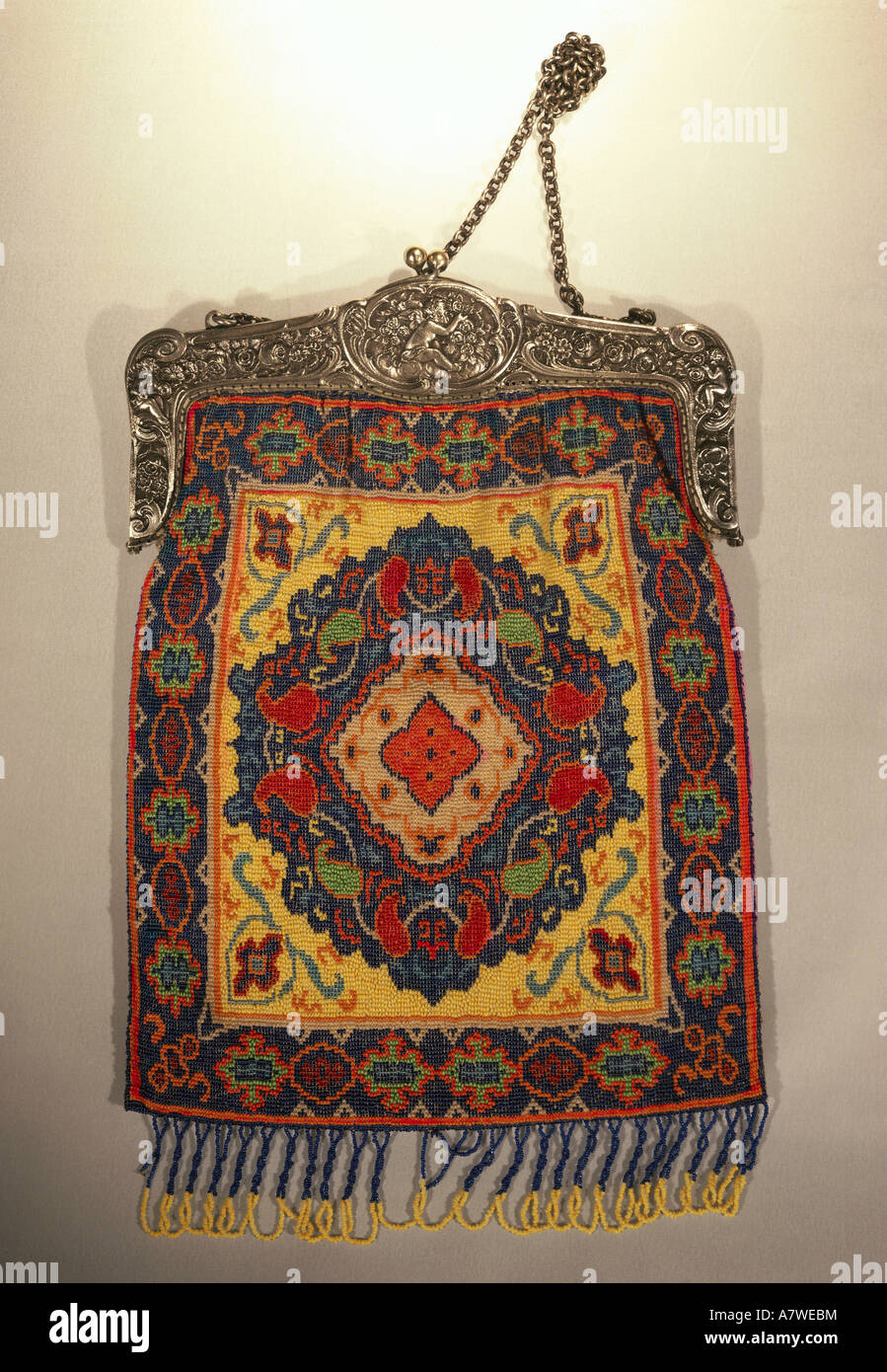 handbags, carpet pattern handbag, circa 1880, Stock Photo